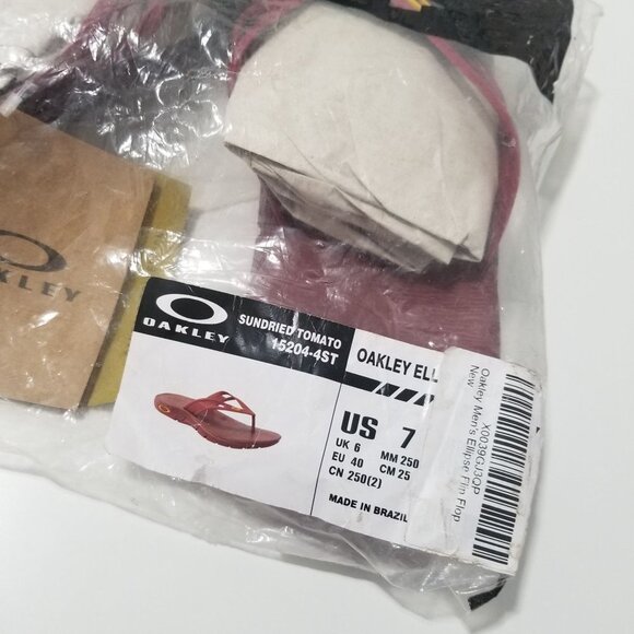 NWT OAKLEY ELLIPSE FLIP SANDAL COLOR SUNDRIED TOMATO MENS SIZE US 7 - Picture 4 of 6